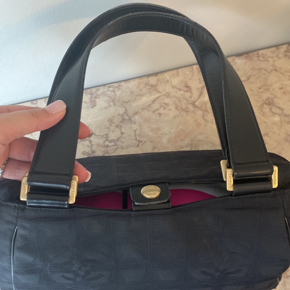 Authentic Chanel monogram nylon handbag black - Picture 6 of 17